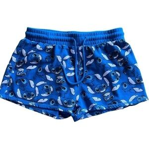 Disney Stitch Shorts Elastic Waistband With A Tie Dark Blue Size Medium